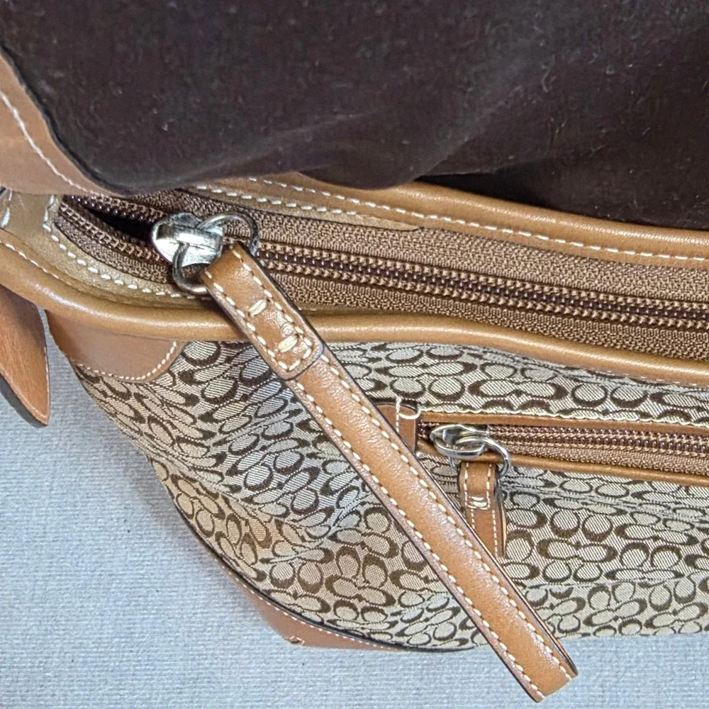Coach Messenger Bag Womens Large Khaki Ginger Signature Jacquard 05706 Vintage
